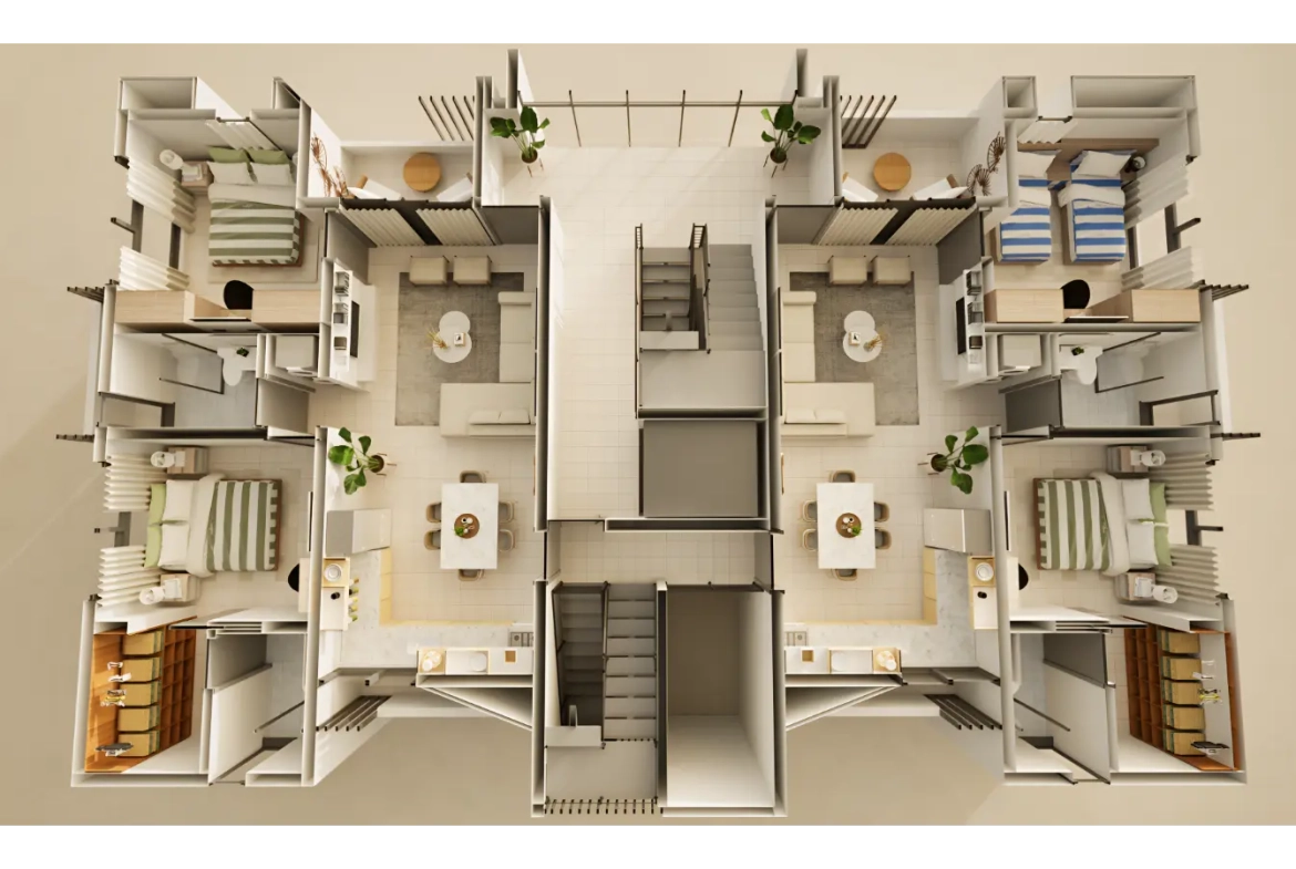 Por Do Sol Residences — Moderno Apartamento de 3 Habitaciones en Venta en Vista Cana, Punta Cana