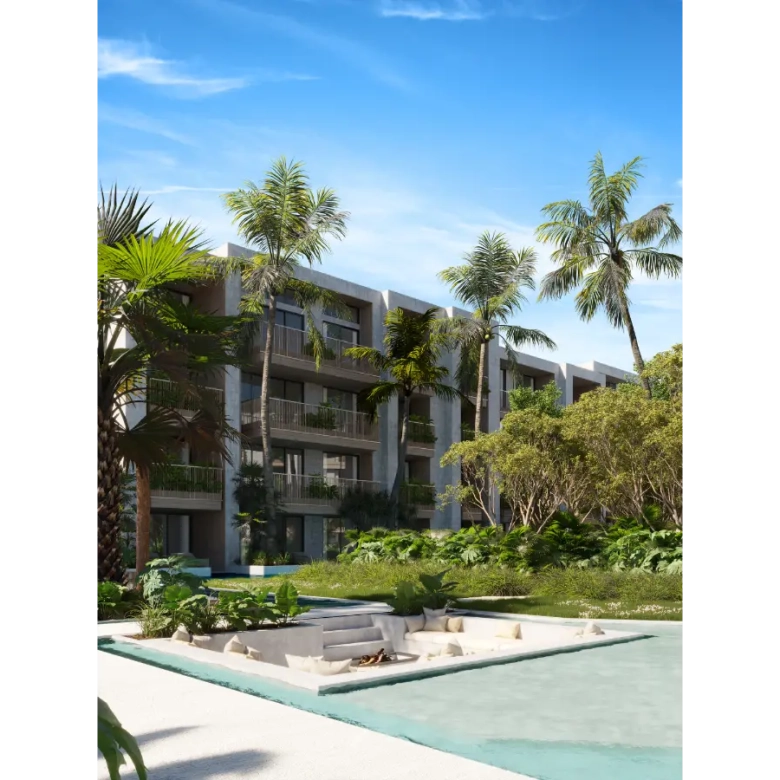 One-bedroom penthouse at Ansaya Aldea Downtown Punta Cana with rooftop jacuzzi, pool and outdoor gym