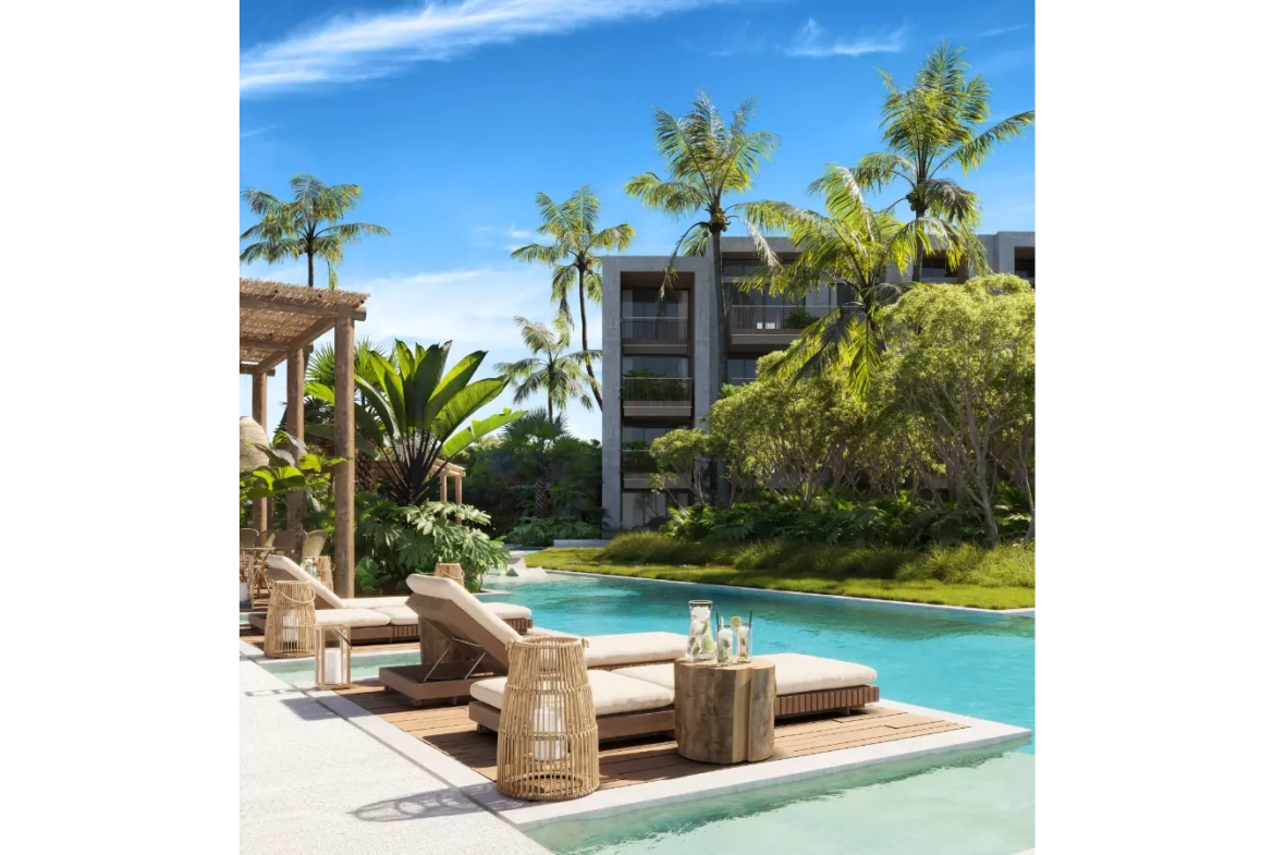 Ansaya at Aldea : Appartement élégant de 2 chambres avec accès au hall dans le centre de Punta Cana