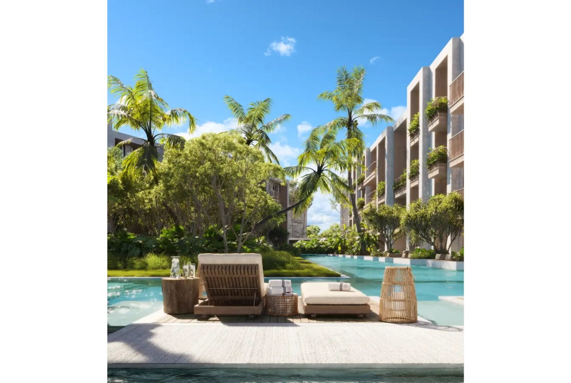 Ansaya at Aldea II One Bedroom Penthouse for sale in Downtown Punta Cana with pool and gym access.