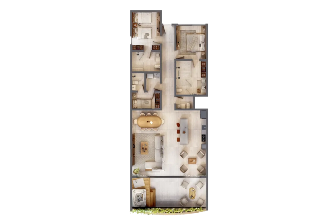 Riviera Lakes Cap Cana: Modern 2‑Bedroom Apartment with Service Room and Balcony