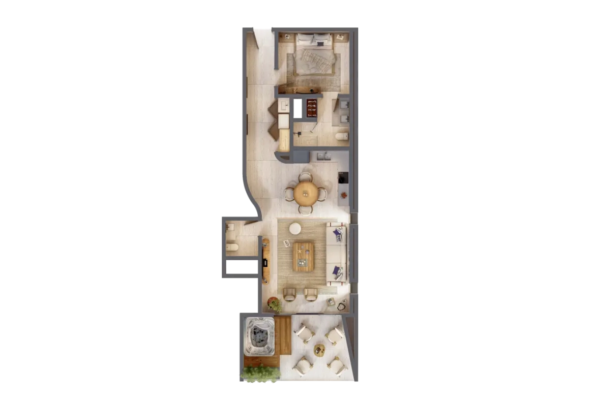 ID Riviera Lakes One Bedroom Apartment for Sale with Balcony in Cap Cana Dominican Republic ()