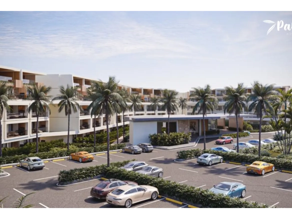 7 Palms Adventure Vista Cana 1BR exterior - patio privado, balcón y acceso en ascensor