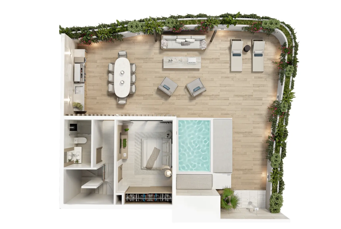 ID 4038 Three‑Bedroom Penthouse in Palm Bayahibe Residences — Green Oasis Living (14)