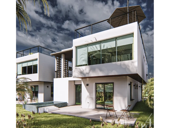 Ecos del Mar II Punta Cana moderna Villa de 3 habitaciones con piscina casa club y acceso cerrado en la Calle Don Pablo