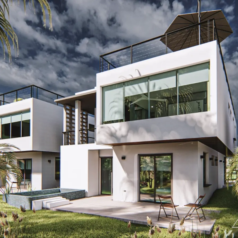 Ecos del Mar II Punta Cana moderna Villa de 3 habitaciones con piscina casa club y acceso cerrado en la Calle Don Pablo