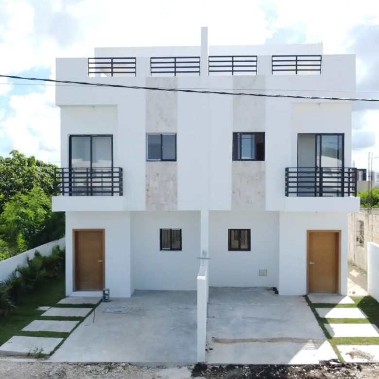 Peony Residences Bavaro townhouse for sale with two bedrooms private pool rooftop terrace and parking in gated community near Playa Bibijagua