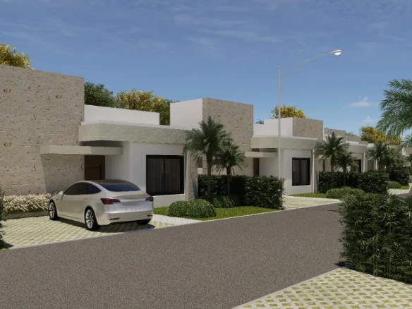 Ecos del Mar III Punta Cana villa de 3 dormitorios en venta en el sector Don Pablo con terraza, aparcamiento, acceso a piscina y acabados modernos cerca del Centro