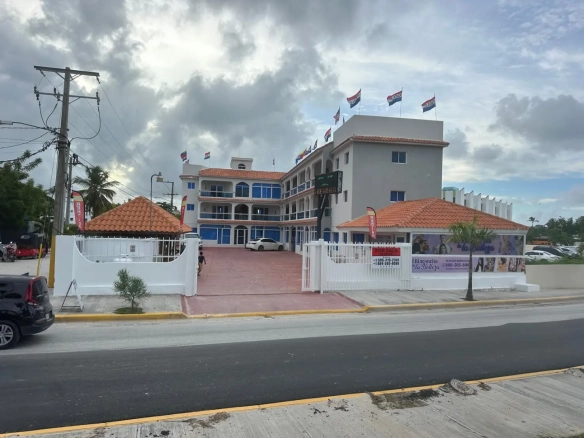 Boutique hotel with furnished apartments for sale in Los Corales Punta Cana near the beach with balconies and mixed use hospitality spaces