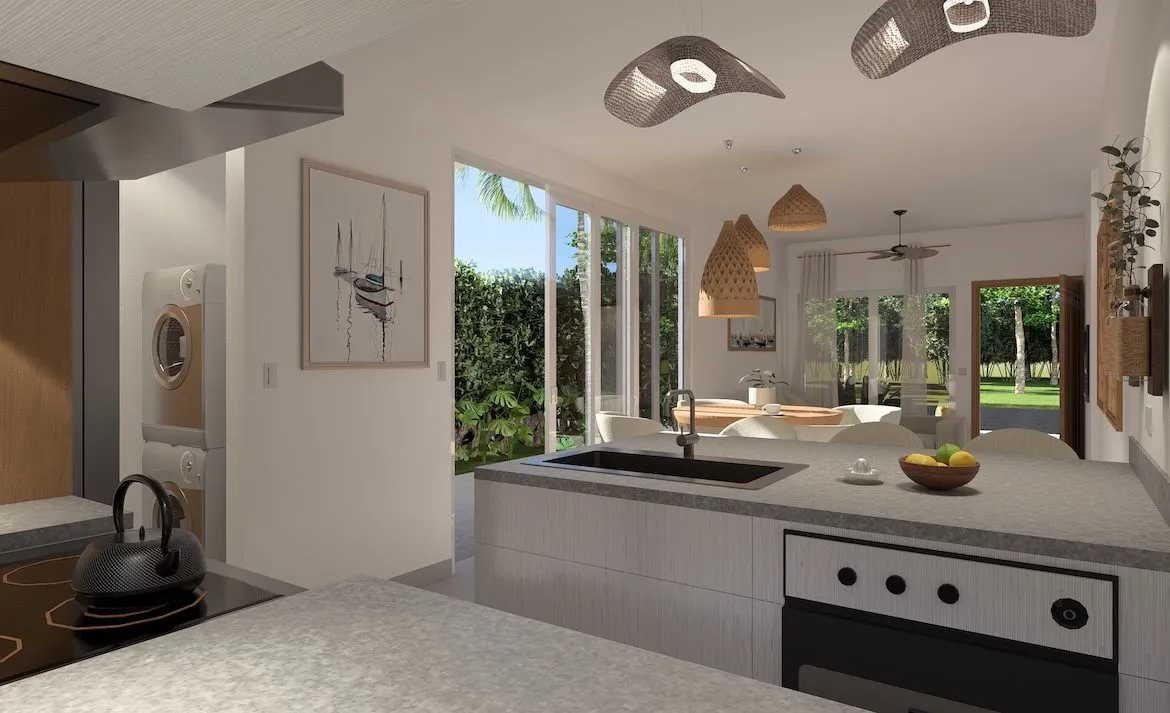 villa sole mio punta cana house for sale two bedrooms macao beach Cocina lavadero