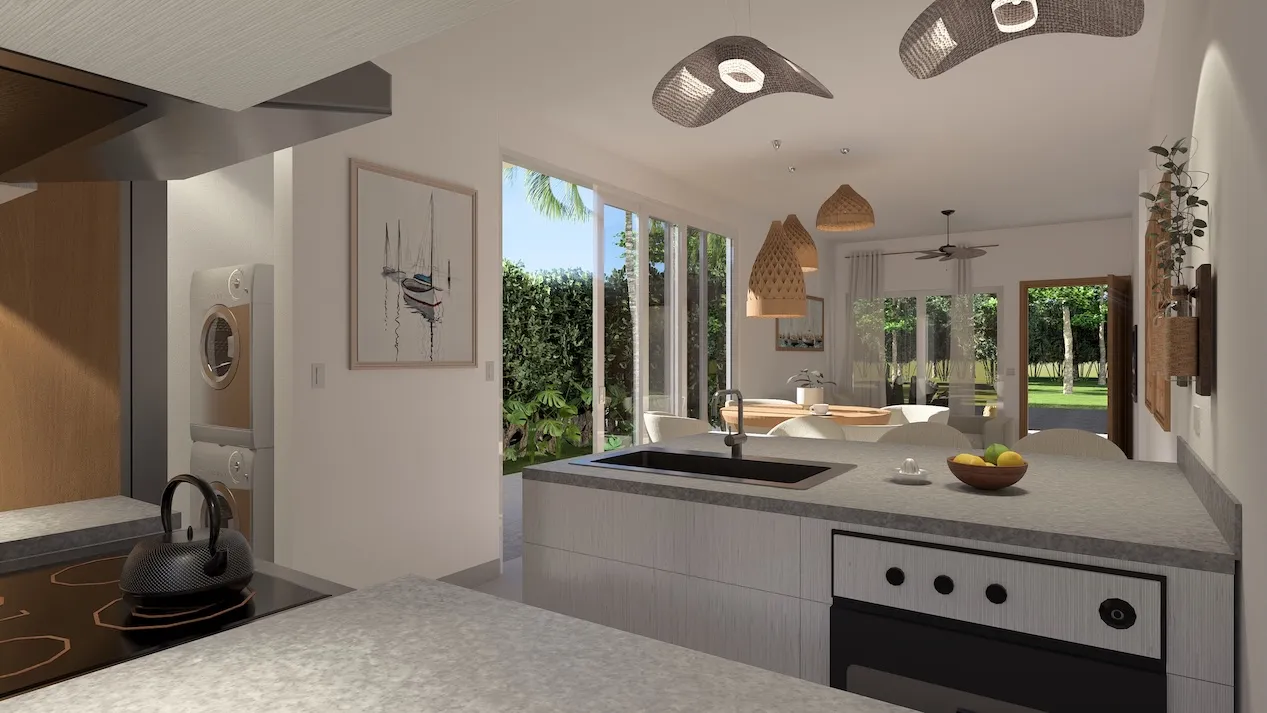 villa sole mio punta cana house for sale two bedrooms macao beach Cocina lavadero