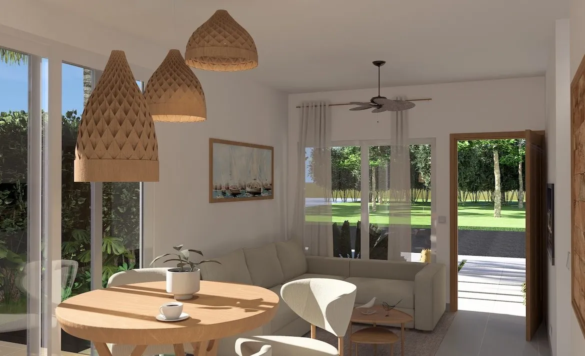villa sole mio punta cana house for sale two bedrooms macao beach Comedor y Sala