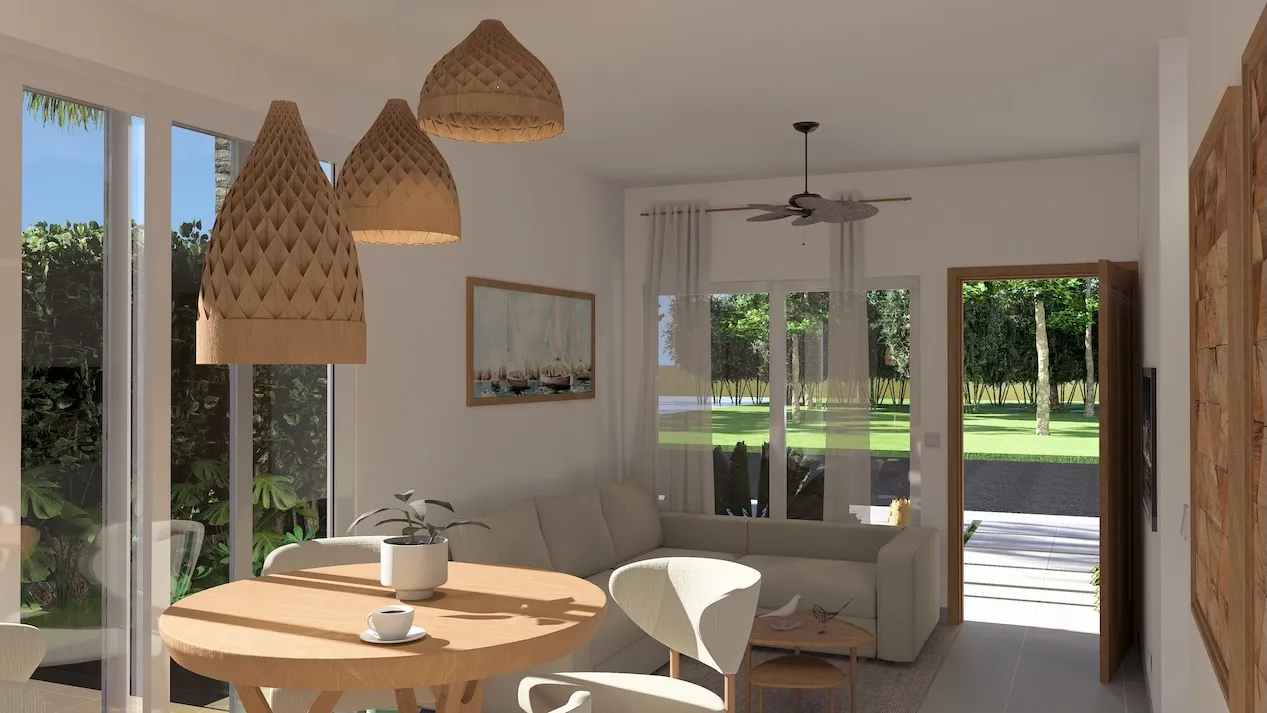 villa sole mio punta cana house for sale two bedrooms macao beach Comedor y Sala