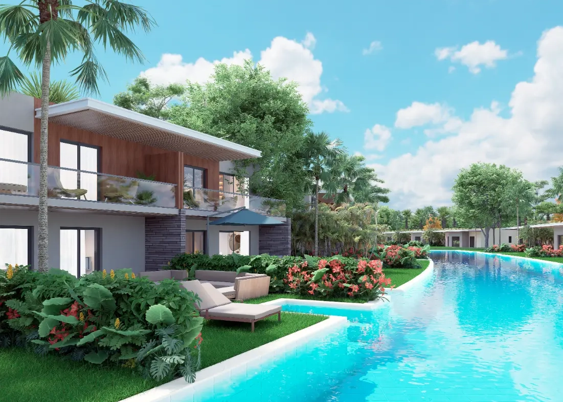 ID 4063 Sleek 2 Bedroom Modern Townhouse in Turquesa Town Fully Furnished with Private Garden and Electric Cart (1)