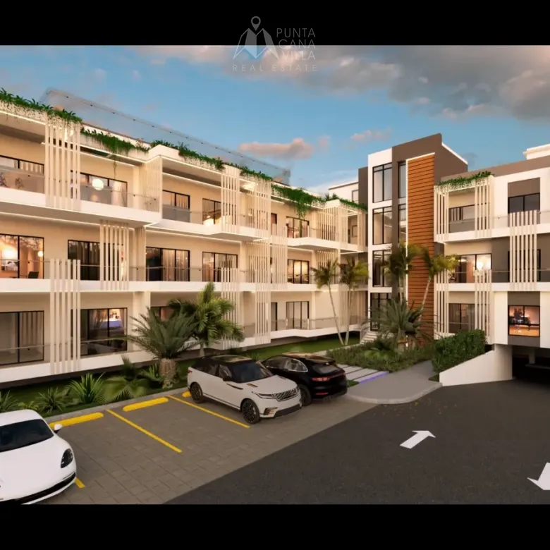 Orion Residences 2 Bedroom Apartment for sale in Costa Bavaro Punta Cana with private beach access and modern gated community.