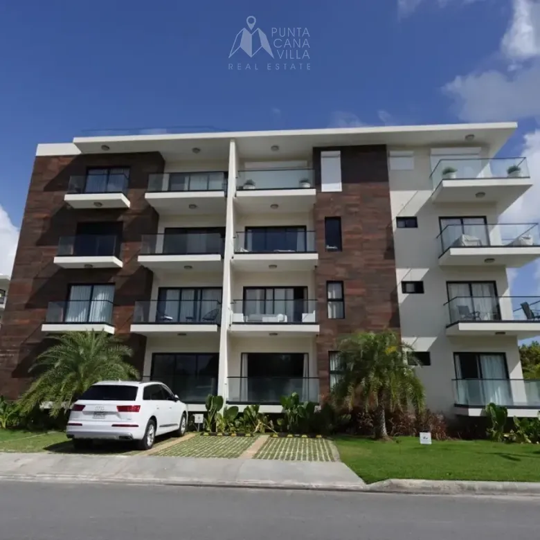 Parkwest Residences 2 Bedroom Apartment for sale in Punta Cana Village with rooftop infinity pool and balcony.