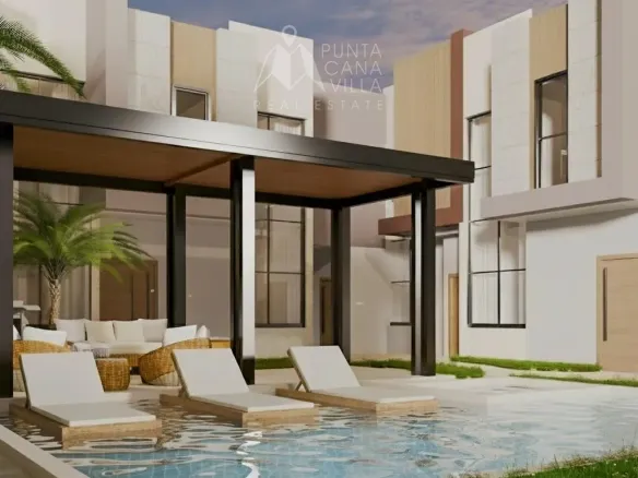 Luna Valentina 2 Bedroom Townhouse for sale in Bavaro Punta Cana with rooftop and jacuzzi