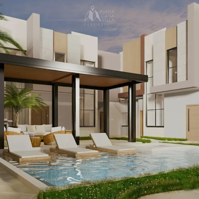 Luna Valentina 2 Bedroom Townhouse for sale in Bavaro Punta Cana with rooftop and jacuzzi