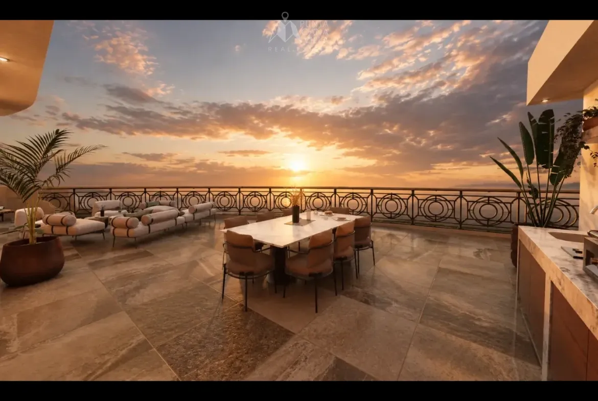 Private balcony with outdoor seating area
