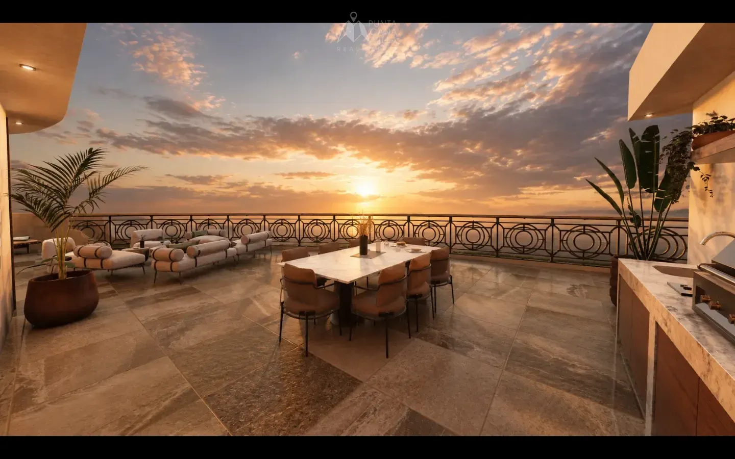 Private balcony with outdoor seating area