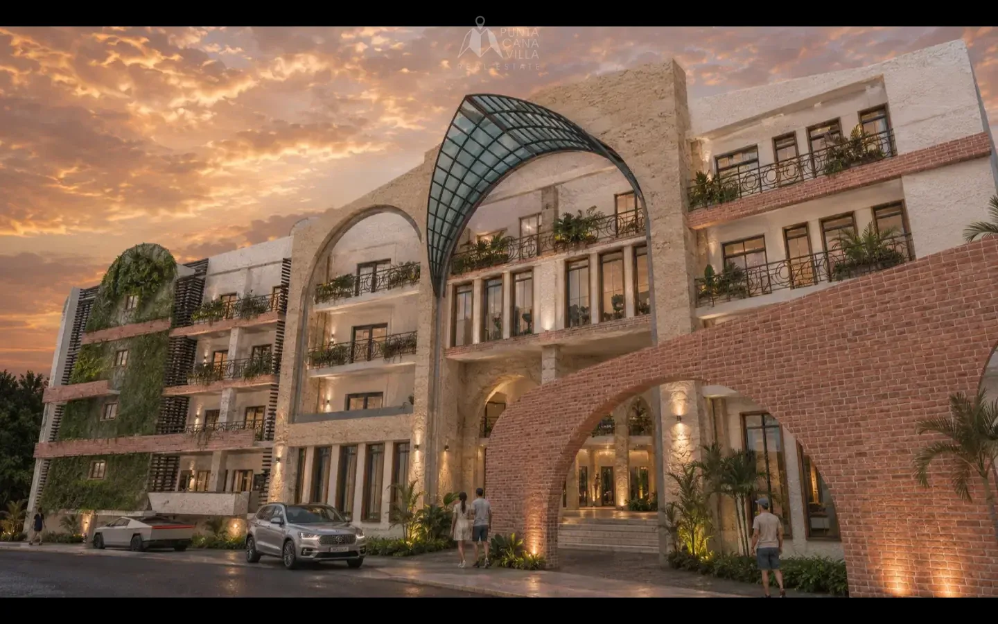 Modern building entrance and lobby area