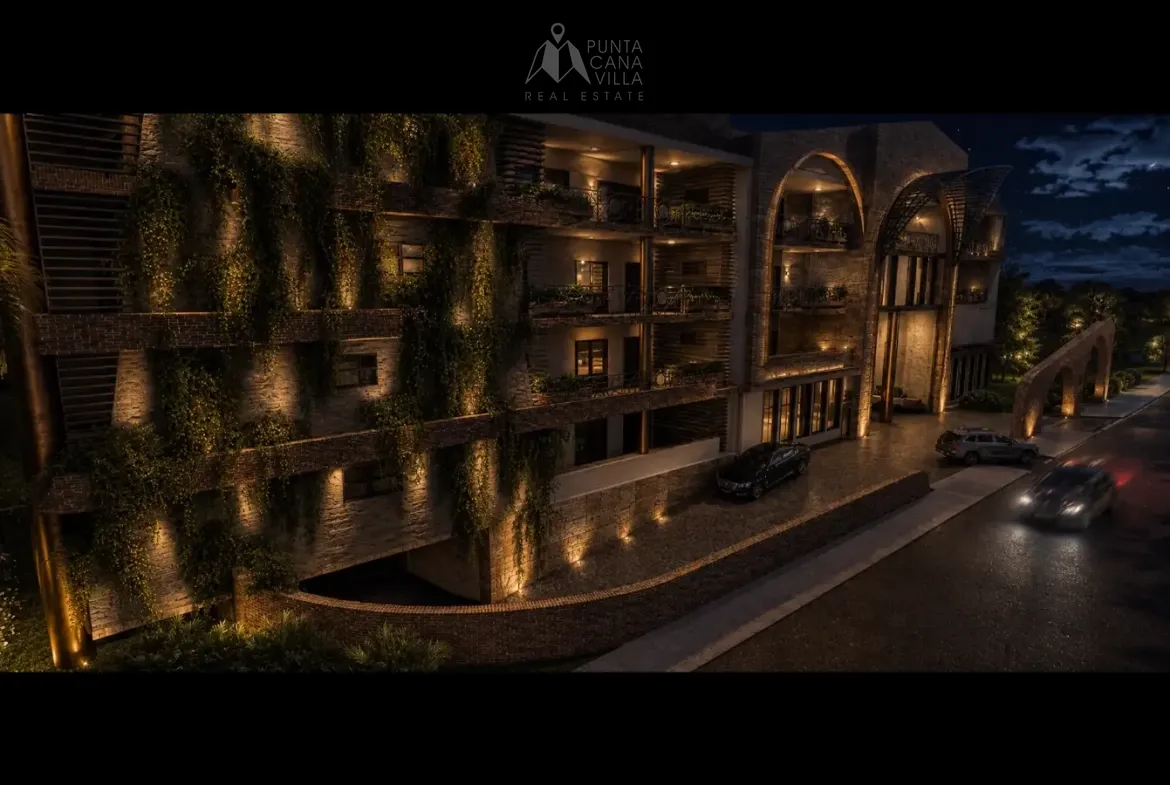 Modern architecture of the apartment complex