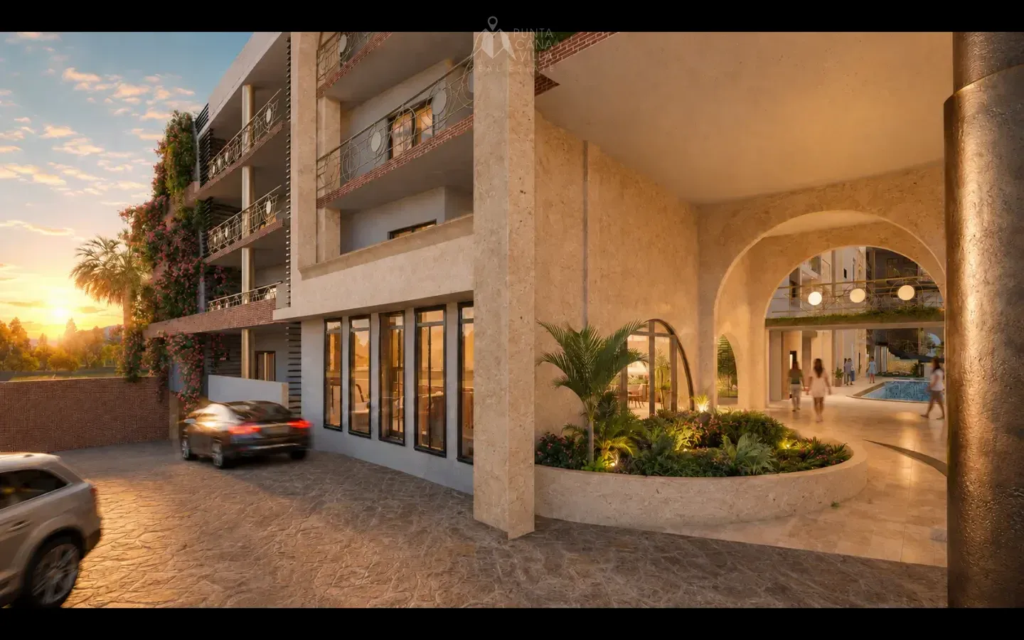 Outdoor BBQ and entertainment area
