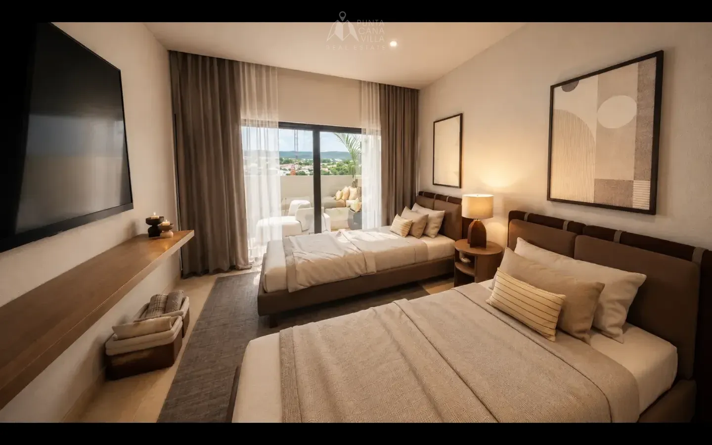 Primary bedroom with ample natural light